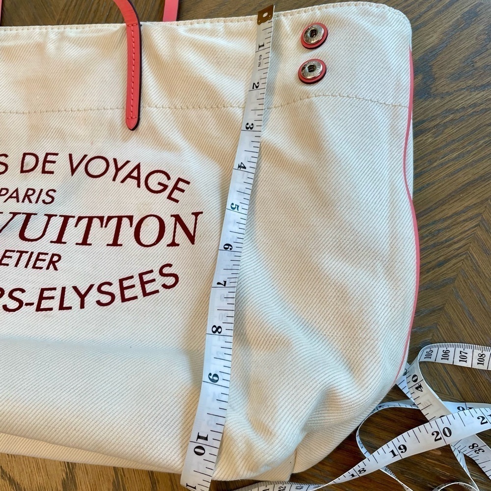 Authentic Louis Vuitton Coral Corail Cotton Canvas Articles De Voyage Cabas MM - Picture 14 of 16